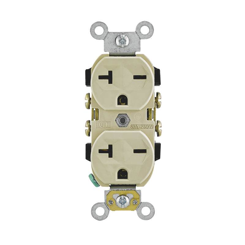 Leviton 20 amps 250 V Duplex Ivory Outlet 6-20R 1 pk