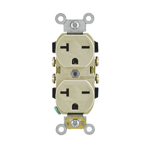 Leviton 20 amps 250 V Duplex Ivory Outlet 6-20R 1 pk