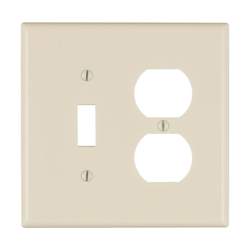 Leviton Light Almond 2 gang Thermoplastic Duplex/Toggle Wall Plate 1 pk