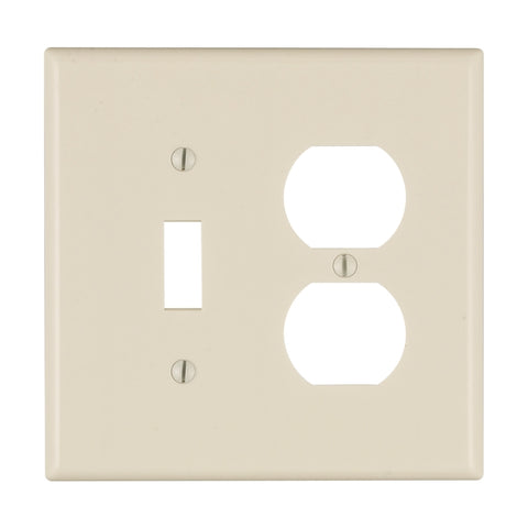 Leviton Light Almond 2 gang Thermoplastic Duplex/Toggle Wall Plate 1 pk