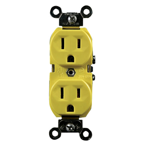 Leviton 15 amps 125 V Duplex Yellow Outlet 5-15R 1 pk