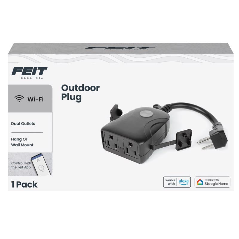 Feit Smart Home Commercial and Residential PVC Outdoor Smart-Enabled Dual Outlet Outdoor Plug 3R