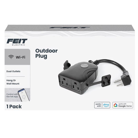 Feit Smart Home Commercial and Residential PVC Outdoor Smart-Enabled Dual Outlet Outdoor Plug 3R