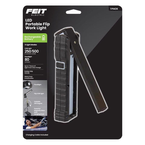 Lámpara de trabajo LED recargable de mano Feit de 500 lm con imán