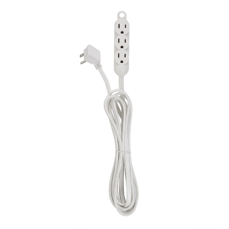 Globe Electric Designer Indoor 12 ft. L White Triple Outlet Cord 16/3 (Pack of 8)
