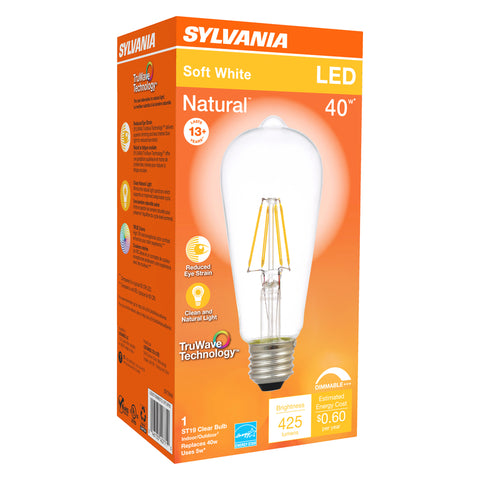 Sylvania Natural ST19 E26 (Medium) LED Bulb Soft White 40 Watt Equivalence 1 pk