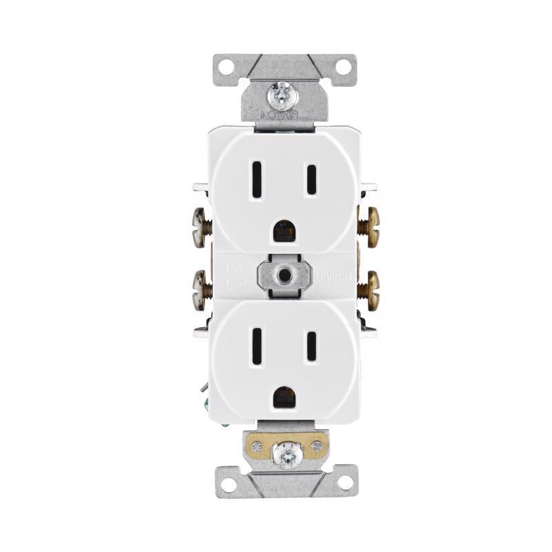 Leviton 15 amps 125 V Duplex White Outlet 5-15R 1 pk