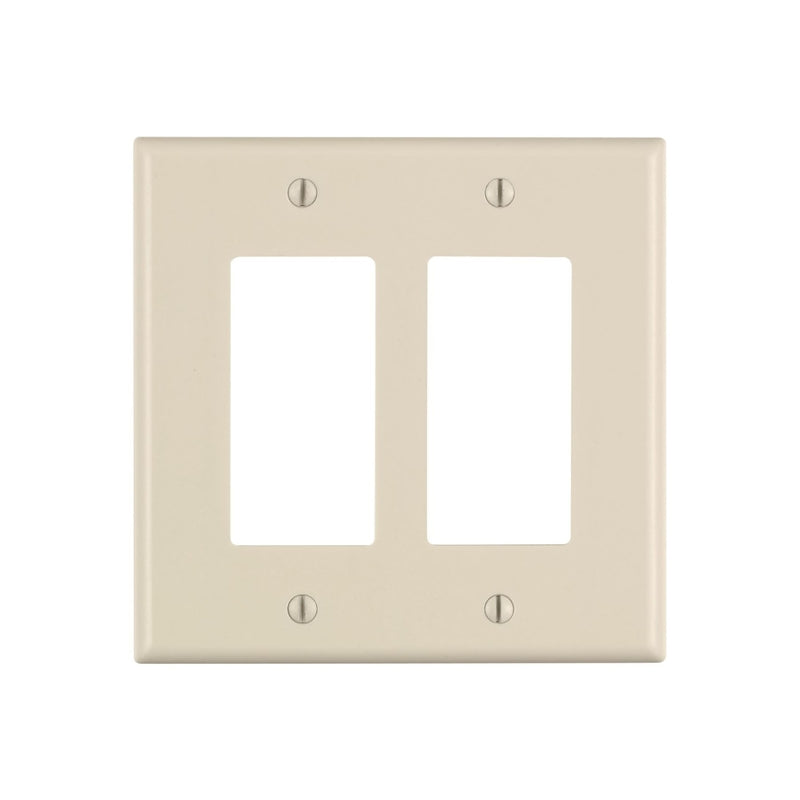Leviton Decora Light Almond 2 gang Thermoset Plastic Decorator Wall Plate 1 pk