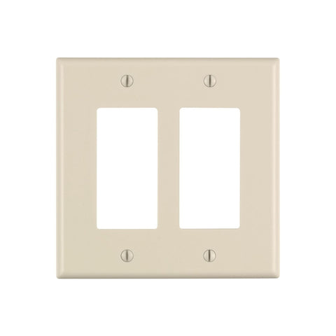 Leviton Decora Light Almond 2 gang Thermoset Plastic Decorator Wall Plate 1 pk