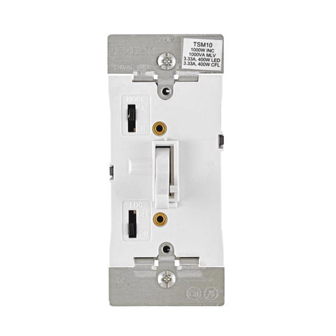 Interruptor regulador deslizante con palanca Leviton blanco de 1000 W, paquete de 1