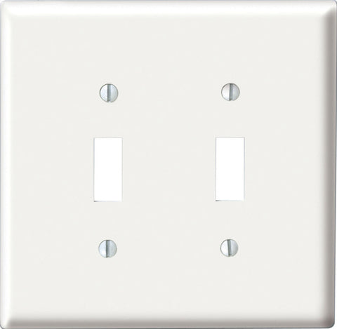 Leviton White 2 gang Nylon Toggle Wall Plate 1 pk (Pack of 25)