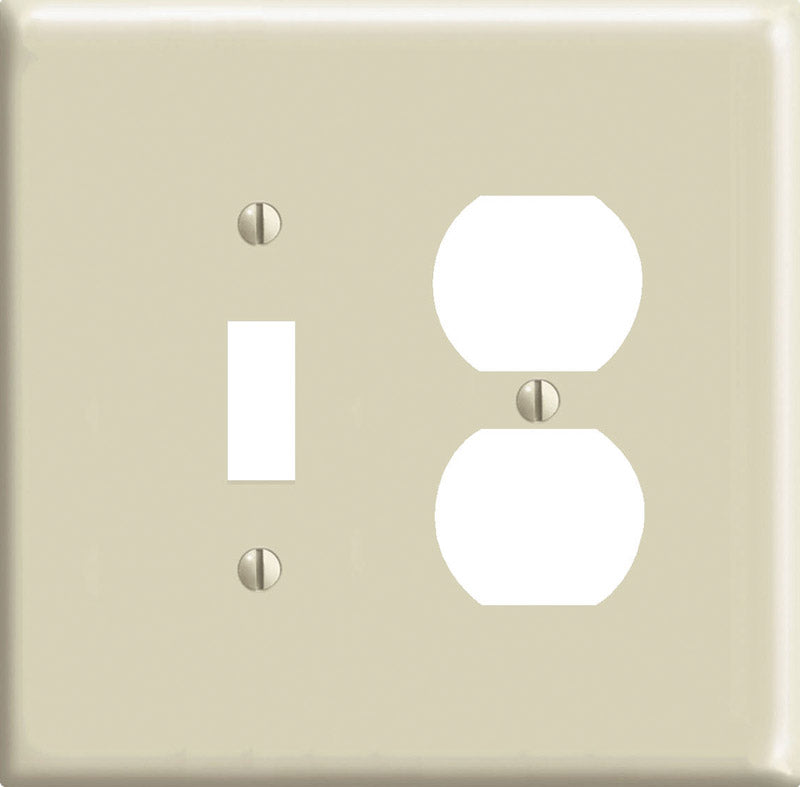 Leviton Ivory 2 gang Nylon Duplex/Toggle Wall Plate 1 pk (Pack of 25)
