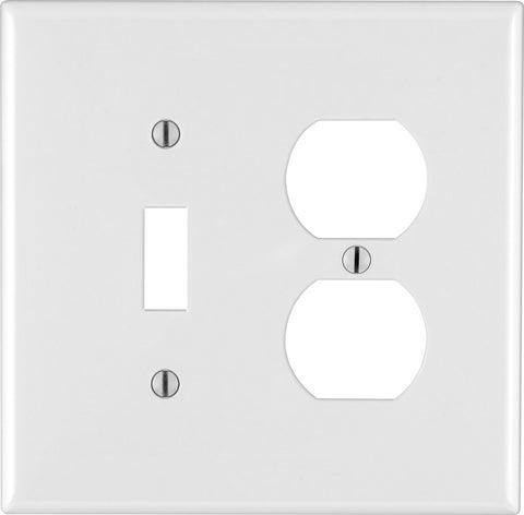 Leviton White 2 gang Thermoplastic Nylon Duplex/Toggle Wall Plate 1 pk