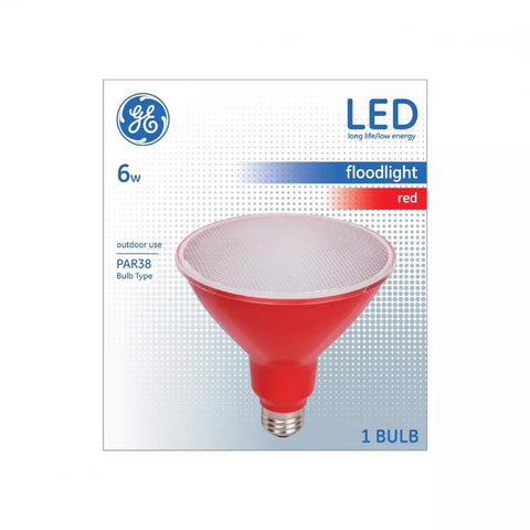 GE PAR 38 E26 (Medium) LED Floodlight Bulb Red 1 pk