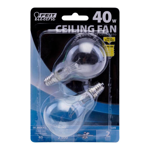 Feit 40 W A15 Ceiling Fan Incandescent Bulb E12 (Candelabra) Soft White 1 pk (Pack of 24)