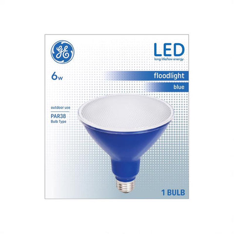 Bombilla LED tipo foco GE PAR 38 E26 (mediana) azul, 1 ud.