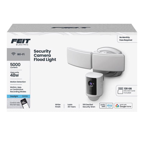 Feit Smart Home Motion-Sensing Hardwired LED White Smart-Enabled Security Floodlight