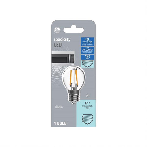 GE S11 E17 (Intermediate) LED Bulb Soft White 40 Watt Equivalence 1 pk