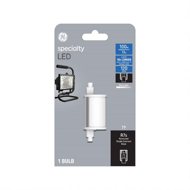 Bombilla LED GE T9 R7S blanco cálido equivalente a 100 vatios, paquete de 1