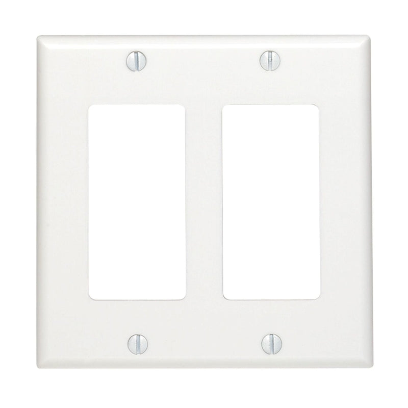 Leviton Decora White 2 gang Thermoset Plastic Decorator Wall Plate 1 pk (Pack of 50)