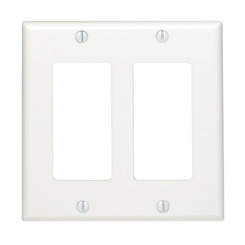 Leviton Decora White 2 gang Thermoset Plastic Decorator Wall Plate 1 pk (Pack of 50)
