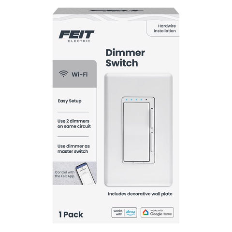 Feit Smart Home White 150 W Toggle Smart-Enabled Dimmer Switch 1 pk