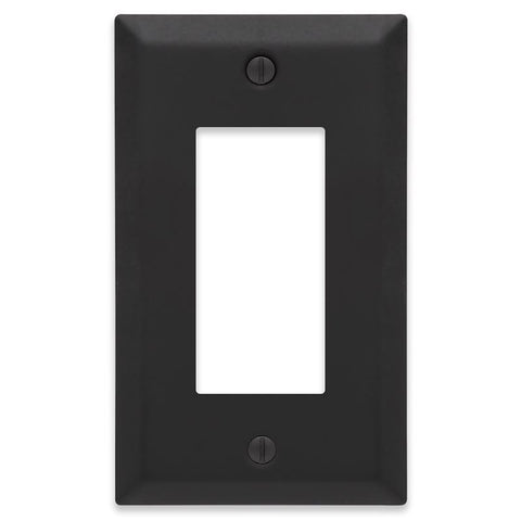 Amerelle Century Matte Black 1 gang Stamped Steel Decorator Wall Plate 1 pk