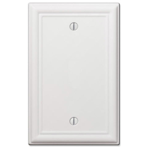 Amerelle Chelsea White 1 gang Stamped Steel Blank Wall Plate 1 pk