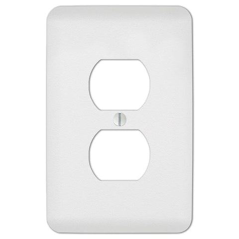 Amerelle Capri Paintable Textured White 1 gang Stamped Steel Duplex Wall Plate 1 pk (Pack of 4)