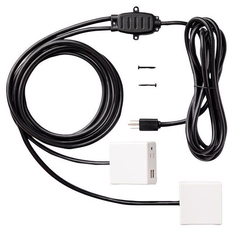 Centro de alimentación Charg de 10 pies de largo con 2 enchufes y puertos USB, blanco