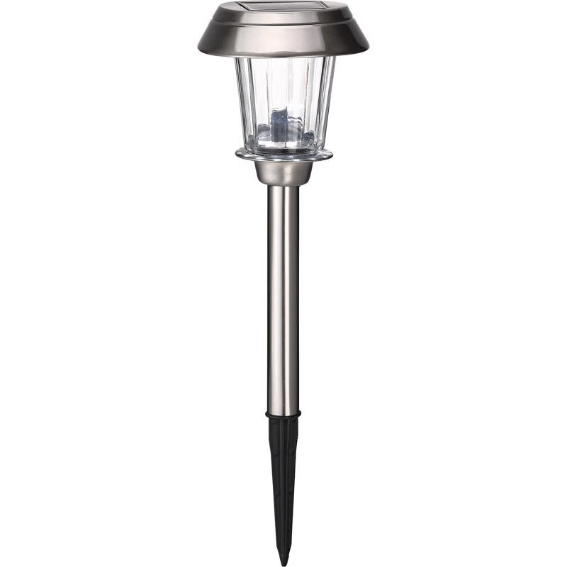 Living Accents Brushed Nickel Solar Powered 0.2 W LED Pathway Light 1 pk (Pack of 12)