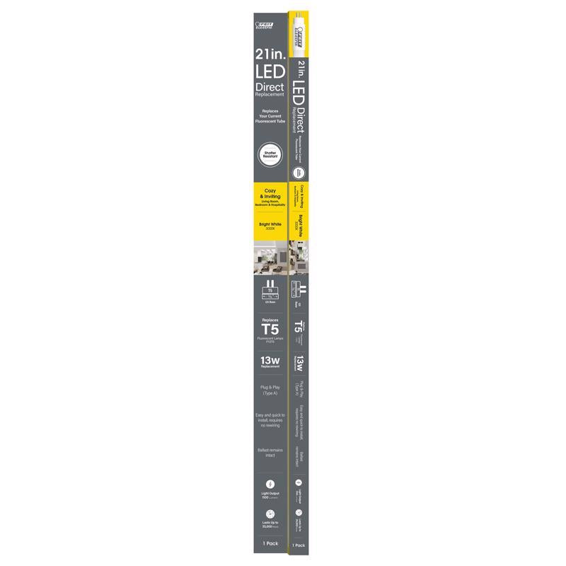 Feit T5 Bright White 21 in. Bi-Pin Linear LED Linear Lamp 13 Watt Equivalence 1 pk (Pack of 6)
