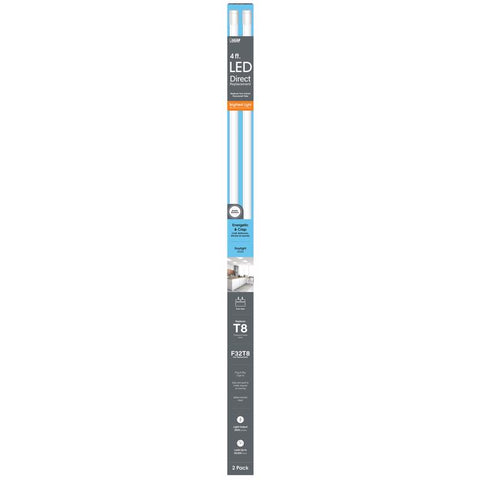 Feit T8 DayLight 48 in. Bi-pin Base Linear Lamp LED 32 Watt Equivalence 2 pk (Pack of 10)