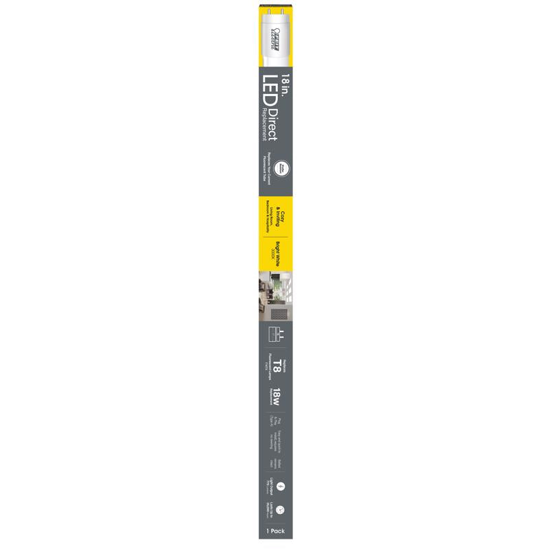Feit T8 Bright White 18 in. G13 Linear LED Linear Lamp 18 Watt Equivalence 1 pk (Pack of 12)