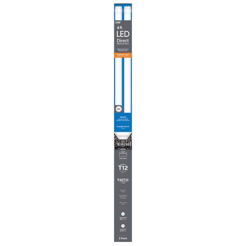 Feit T12 Daylight Deluxe 48 in. G13 Linear Led Linear Lamp 40 Watt Equivalence 2 pk (Pack of 10)