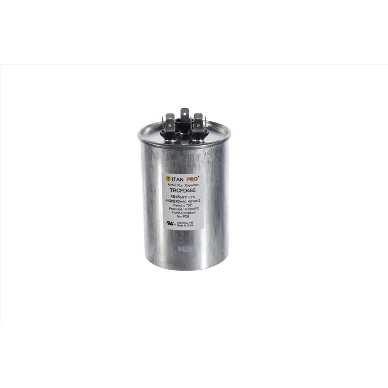 Capacitor de marcha redondo Titan Pro 45+5 MFD 440 V