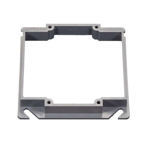 Cantex EZ Box Square PVC 2 gang 4 in. H X 4 in. W Mud Ring