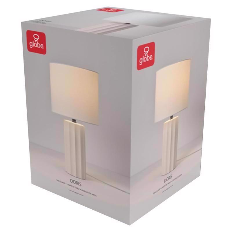 Globe Electric Doris 20 in. Concrete Beige/White Table Lamp (Pack of 2)