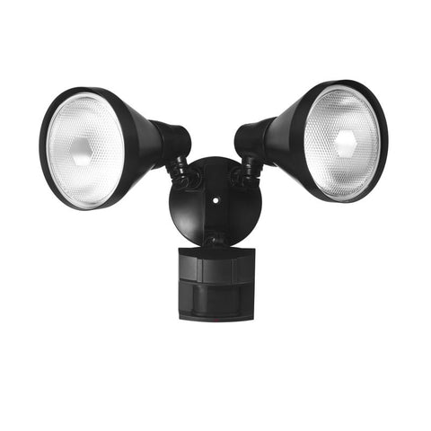 Globe Electric Motion-Sensing Hardwired Incandescent Black Security Light (Pack of 2)