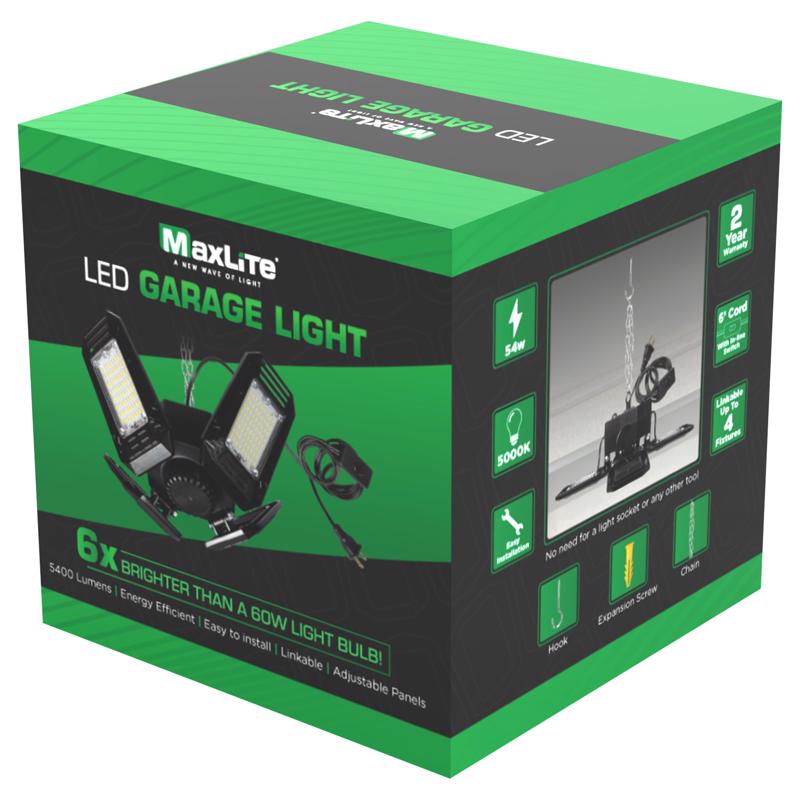Lámpara de utilidad MaxLite LED de 5400 lm con cable y gancho colgante