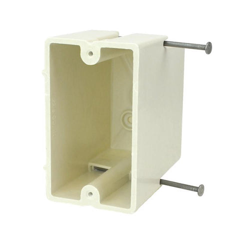 Caja eléctrica rectangular de fibra de vidrio de 1 ganglio, 22,5 pulgadas cúbicas, color blanco roto, Allied Moulded New Work