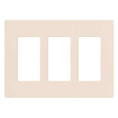 Lutron Claro Gloss Light Almond 3 gang Plastic Decorator Wall Plate 1 pk