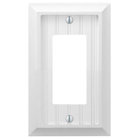 Amerelle Cottage White 1 gang Compressed Composite Decorator Wall Plate 1 pk (Pack of 4)