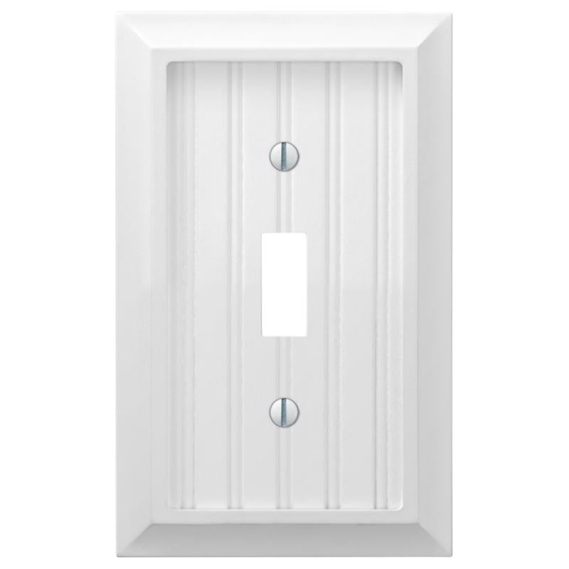 Amerelle Cottage White 1 gang Compressed Composite Toggle Wall Plate 1 pk (Pack of 4)