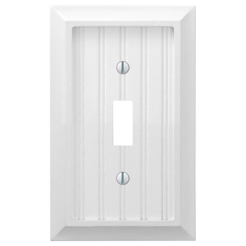 Amerelle Cottage White 1 gang Compressed Composite Toggle Wall Plate 1 pk (Pack of 4)