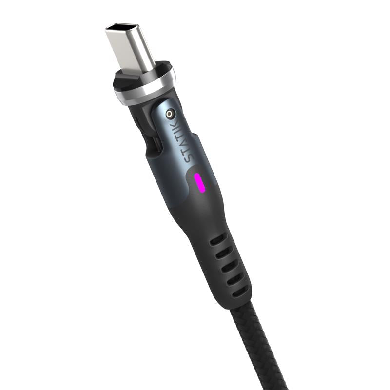 Cable Statik PowerPivot USB-A a USB-C de 6 pies, negro