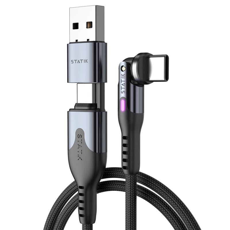 Cable Statik PowerPivot Tipo C a Tipo C de 3 pies, negro