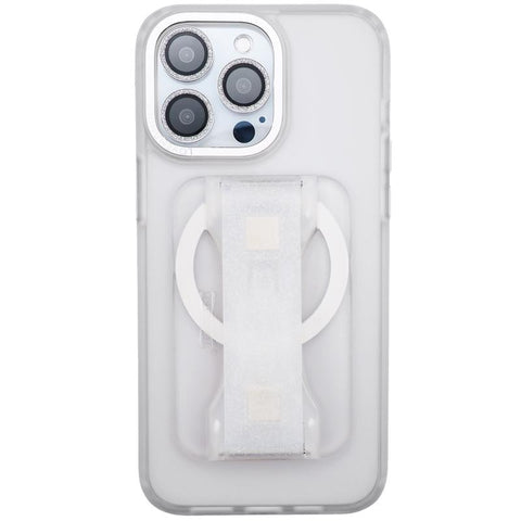 LoveHandle Clear Crystal Clear Glitter Phone Grip with Kickstand For All Mobile Devices