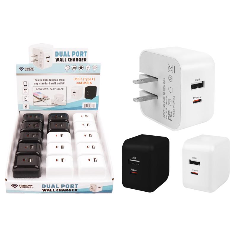 Diamond Visions 2 Port USB Wall Charger 1 pk (Pack of 15)