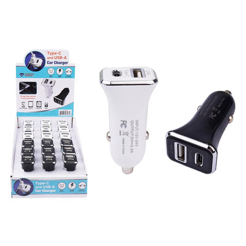 Diamond Visions Black/White Cube Design 2 Port USB Car Charger For All Smartphones (Pack of 18)